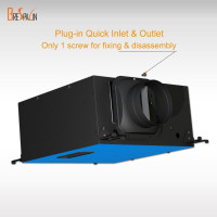 Ventilador acústico para conductos en caja en línea, 100 mm, 4 PULGADAS, 60 CFM