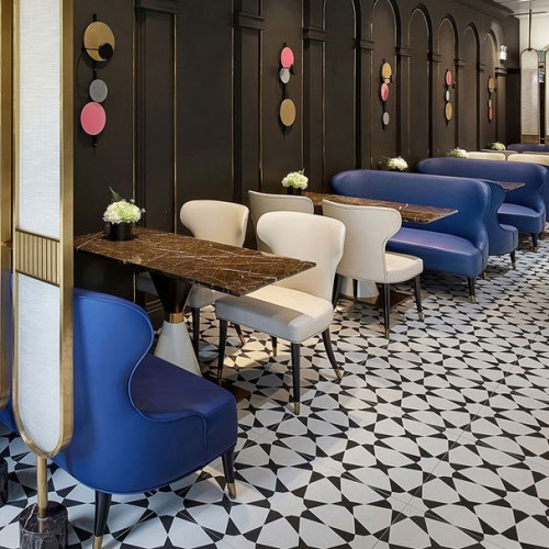 Blue Leather Sofa Booths