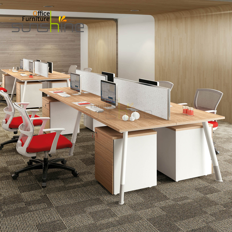 Modern design kantoormeubilair set 4 persoons bureau werkstation YS-A6-E2812