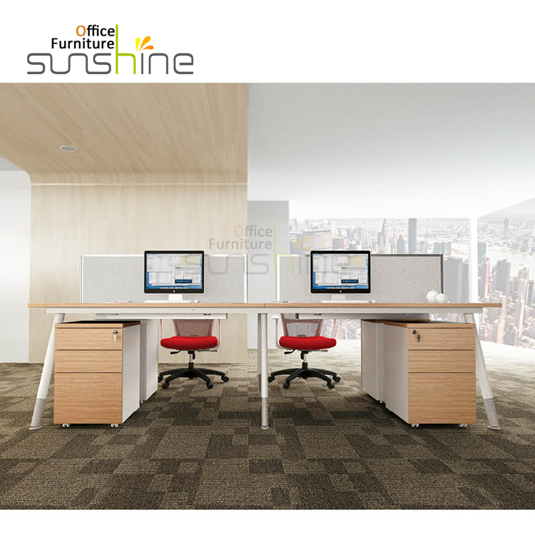 Modern design office furnitures set 4 person desk workstation YS-A6-E2812