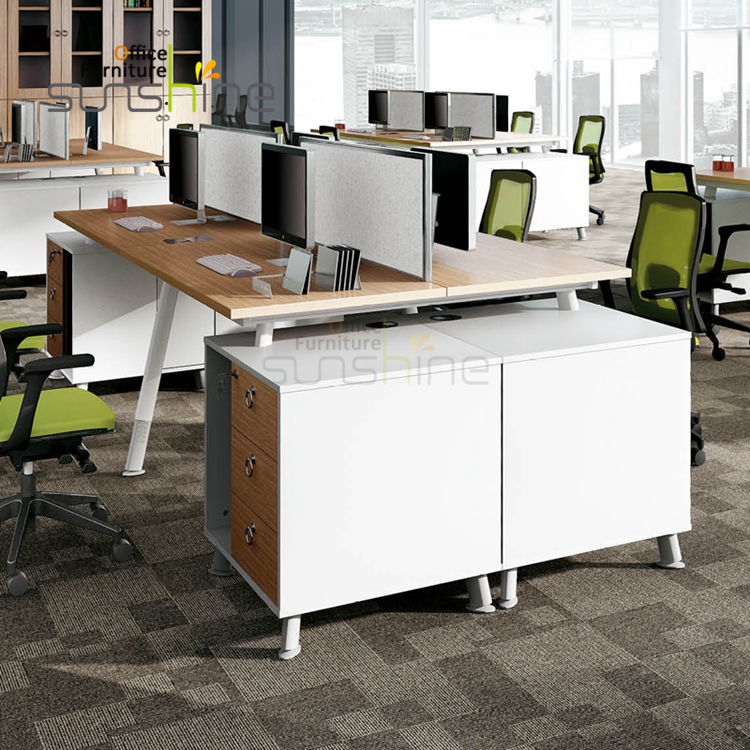 Mobiliario de oficina moderno puesto de trabajo de oficina para 4 personas YS-A6-F3012