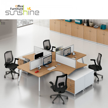 Foto meja kantor modern perabot kantor workstation 4 orang YS-A6-G2830