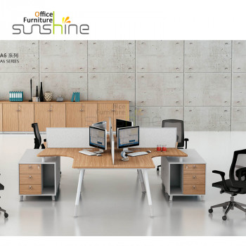 Foto meja kantor modern perabot kantor workstation 4 orang YS-A6-G2830
