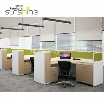 KU-FK6+K3 F शेप पार्टीशन वर्कस्टेशन 3 सीटों के लिए