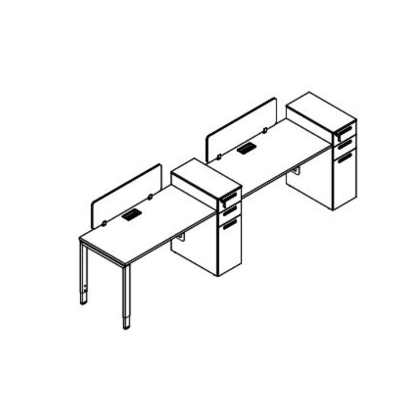XFS-M3060 standard size office table STR 2 Seats