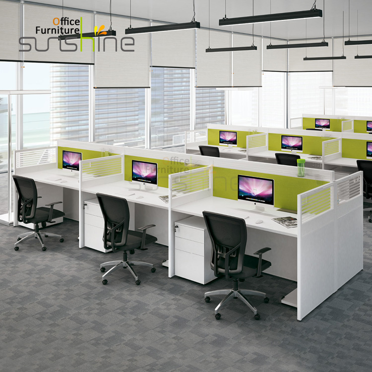 KU-GK6+K3 Face 2 Face Partition Workstation For 6 Seats