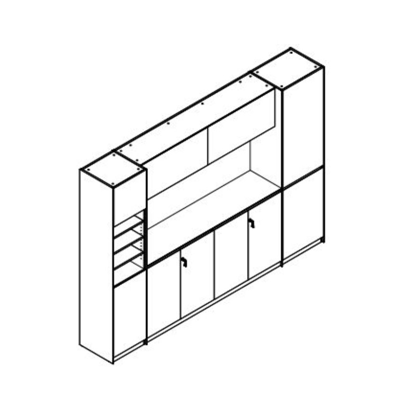 ZS-M2504 Classeur de bureau en bois à panneau haut