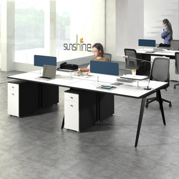 Mesa de trabajo moderna para personal de oficina, puesto de trabajo de 2 asientos BY-W201