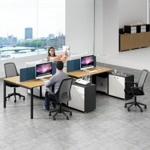 Downtown Office Workstation - 4-Person L-Desk, 120 x 144