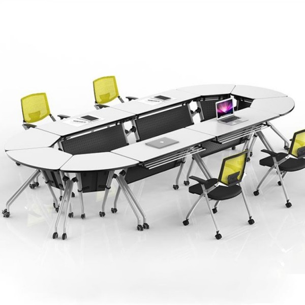 Mesas modulares de sala de conferência móveis dobráveis ​​de painel MFC para móveis de escritório