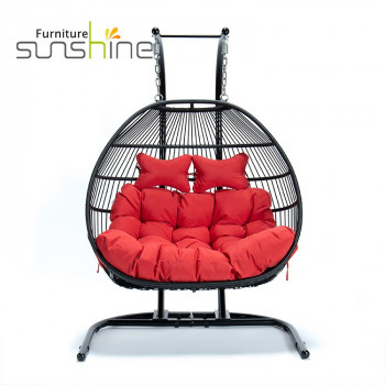Most Popular Double Seat Swing Chair Foldable Patio Swings Egg Chair For Outdoor Hotel Balcony Furni