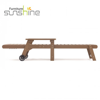 Tumbona de madera plástica plegable moderna del sillón del reposapiés con las ruedas