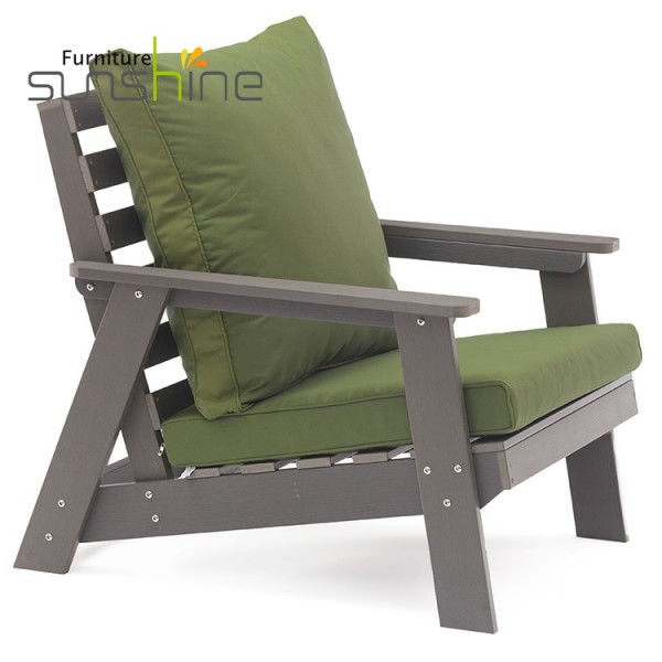 Nuevo diseño de muebles para exteriores y sofá para sala de estar para interiores, silla de madera de plástico con cojín