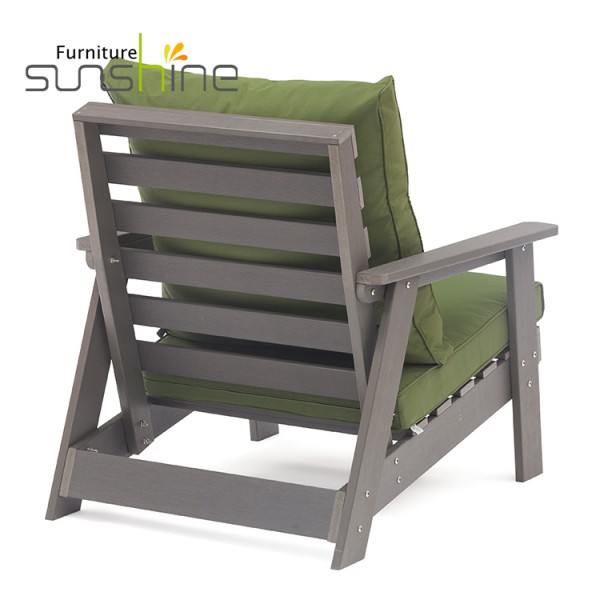 Waterproof Morden Outdoor Garden Sofa Set Teak Furniture Lounge Chair With Cushion Plastic Wooden So