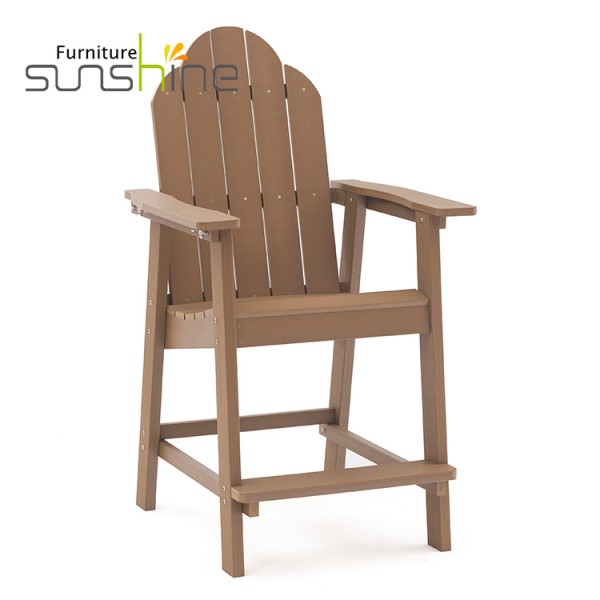 Nueva silla de playa para patio al aire libre de alta calidad, silla de madera de plástico para jardín, silla para restaurante y cafetería