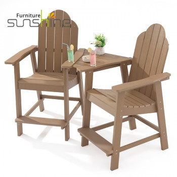 Wholesale Modern Plastic Wood Patio Chair Bar Height Balcony Chair
