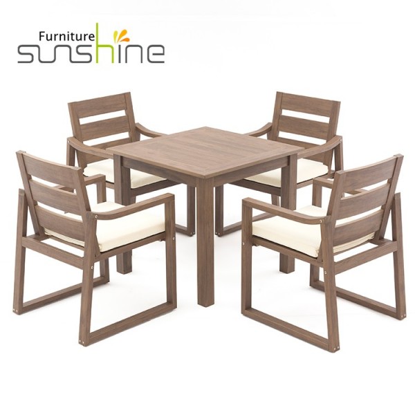 Modern Designs Wood Dining Rectangular Table Sets Outdoor Garden Plastic Wooden Chair And Table Set
