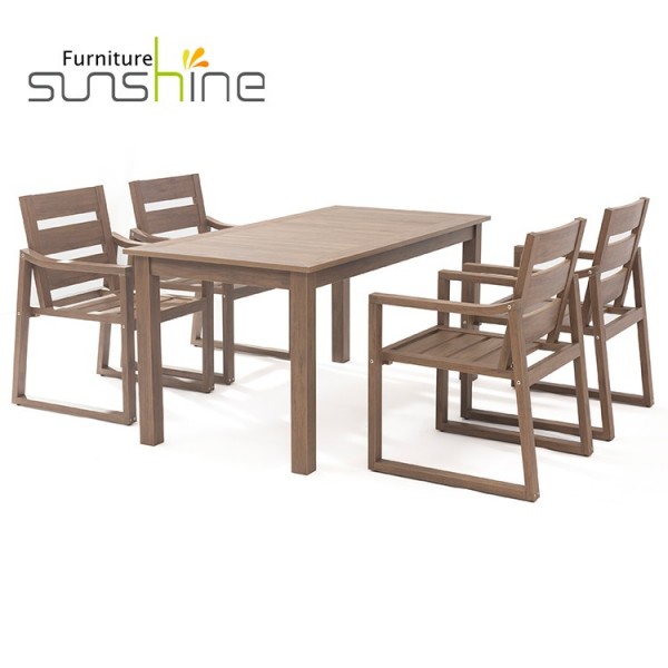 Modern Designs Wood Dining Rectangular Table Sets Outdoor Garden Plastic Wooden Chair And Table Set