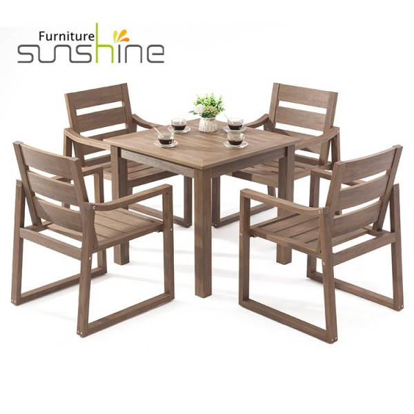 New Style Dining Table Set Plastic Wood Chairs Dining Chairs Outdoor Armchair