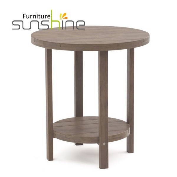 Mesa redonda al aire libre al por mayor de HDPE de madera de la mesa pequeña para el jardín