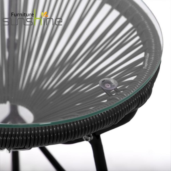 Бистро черного ротанга предводительствует стулья и таблицу сада ротанга овального Веаве Акапулько пластиковые для на открытом воздухе