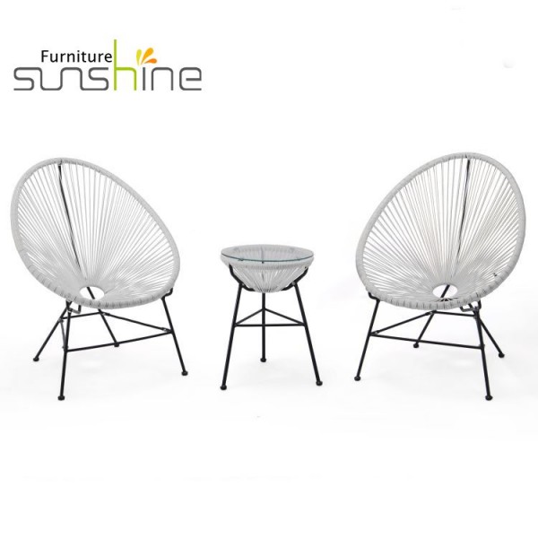 Cadeira de vime moderna cana para lounge de venda imperdível cadeira oval de acapulco para móveis ao ar livre