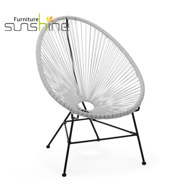 Rotan Modern Cane Lounge Chair Jual Panas Oval Weave Acapulco Chair Outdoor Furniture
