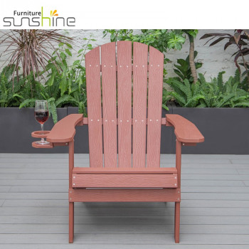 Sillas de cubierta de plástico al aire libre baratas resistentes a la intemperie silla plegable de madera Adirondack