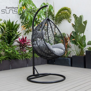 Silla columpio de huevo de alta calidad del Reino Unido, silla columpio de nido de pájaro para exteriores/interiores de mimbre
