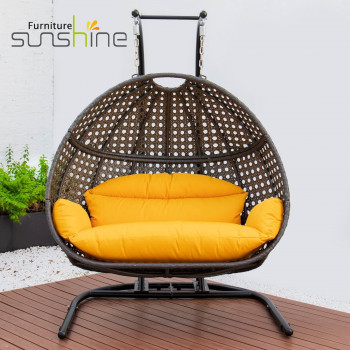 Silla de columpio para interiores y exteriores moderna personalizada, columpio de doble soporte para adultos, Loveseat de columpio de cerdo con suave C