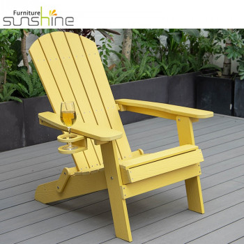 Muebles de salón al aire libre, sillas columpio para Patio, silla Adirondack de madera y plástico con portavasos