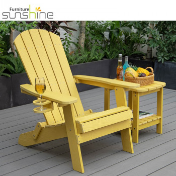 Muebles de salón al aire libre, sillas columpio para Patio, silla Adirondack de madera y plástico con portavasos