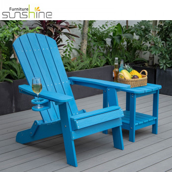 Ghế gấp Gỗ nhựa ngoài trời Ghế Adirondack có giá đỡ cốc Chịu được thời tiết