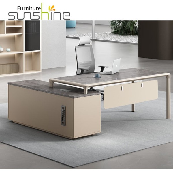 Office Furniture Desk Modern High End Laptop Office Desk With Storage L Shaped Design