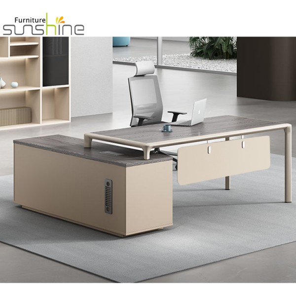New Design Humanized Baffle Design Office Furniture Arc Collision Corner Office Desk Ceo Executive D