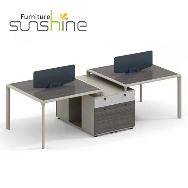 Sunshine Furniture Table de bureau économique Postes de travail personnalisés dans les bureaux Mobilier de bureau 4 places