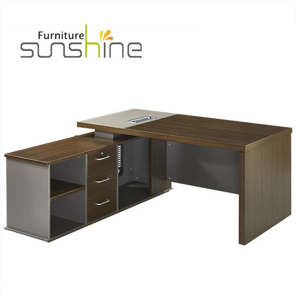 High End Office Desk Solid Wood Executive Boss Office Desk With Enlarged Storage Drawers