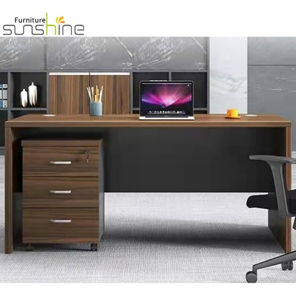 โต๊ะทำงาน Chipboard คุณภาพสูง Modern Luxury L Shape Office Desk Executive