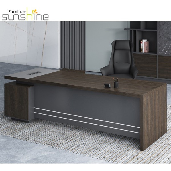 Made In China Luxury L Shaped Executive Desk Boss Office Desk With A Side Cabinet
