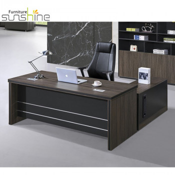 Hoge Duurzame Executive Houten Kantoor Computer Bureau Mdf Melamine L-vormige General Manager Tafel