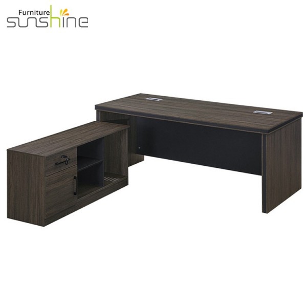 Sunshine L Shape Hiện đại bằng gỗ Melamine Văn phòng Bàn máy tính Bàn điều hành Văn phòng