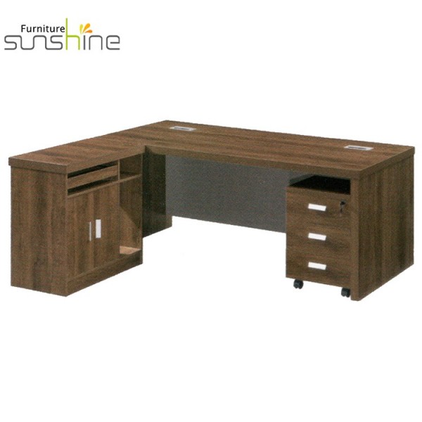 Guangzhou Melamine Office Furniture Latest High Quality Wooden Office Desk L-shaped Luxury Boss Desk