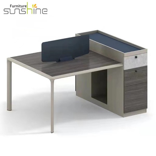 Portable Workstation Laptop Desk Table 2 Seat Office Staff Cubicle For Workshop Office