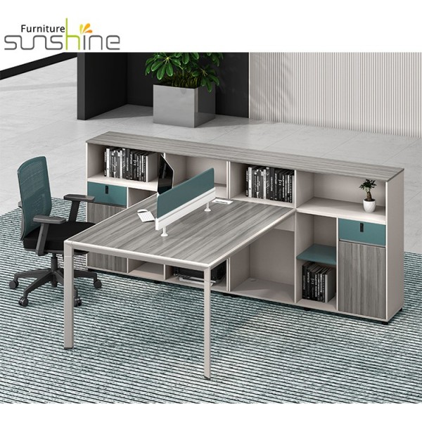 Desain Baru Cluster 2 Kursi Staf Workstation Call Center Furniture Workstation Meja Kantor Untuk Off