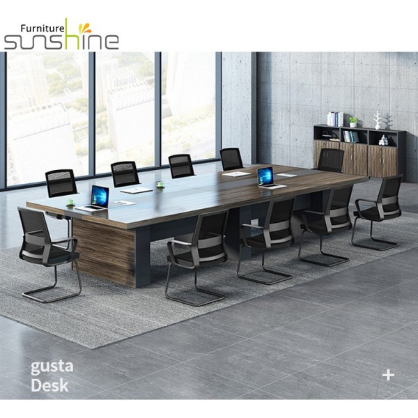 Modern Conference Desk Board Meeting Room Wooden Top Conference Table For Office