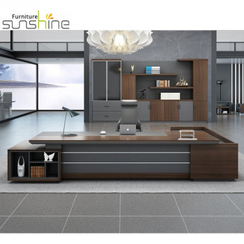 Wooden Office Furniture L Shape Computer Table Design President's Desk