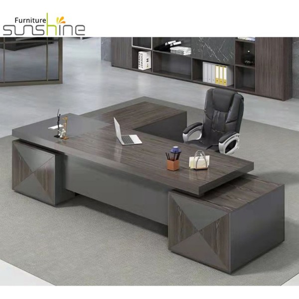 Nuovi mobili per ufficio moderni a forma di L Disegni per scrivania da ufficio esecutivo per Ceo& Boss
