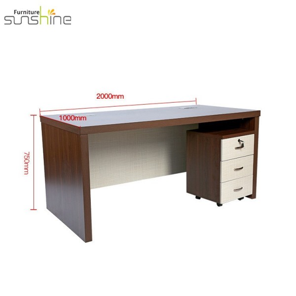 Mobilier de bureau moderne Table de bureau en bois embellir Design sculpté Table de patron moderne Bureau de bureau