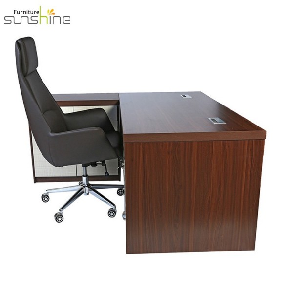 नई आधुनिक कार्यकारी कार्यालय डेस्क उत्तम फूल नक्काशी एल आकार के अध्यक्ष टेबल ऑफिस डेस्क