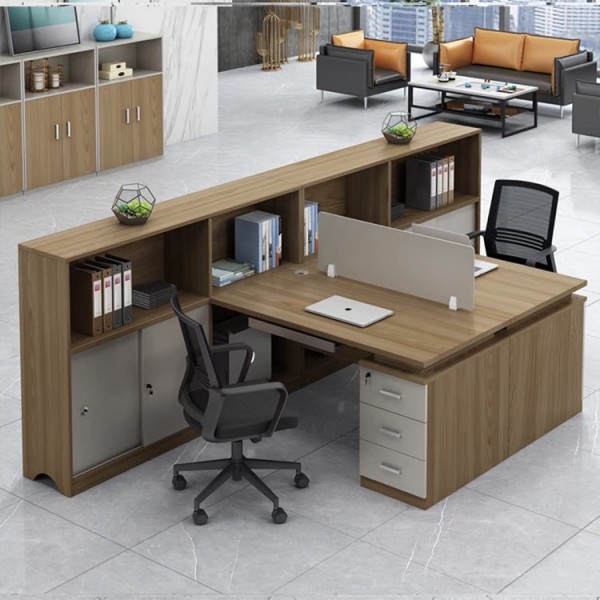Design de mesa de escritório para funcionários Mesa de escritório executiva de madeira personalizada Estação de trabalho de escritório comercial para